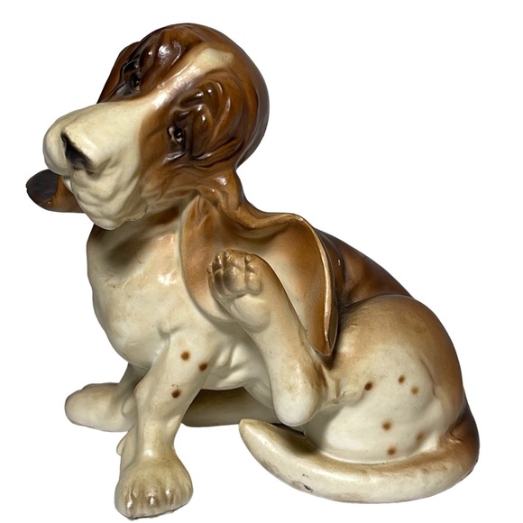 Vintage 1960s  Norcrest Bassett Hound Porcelain  Dog Figurine Made In Japan A233 - Picture 4 of 8